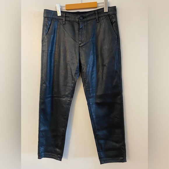 Vintage faux leather Black trouser Adriano Goldschmed - Picture 2 of 8